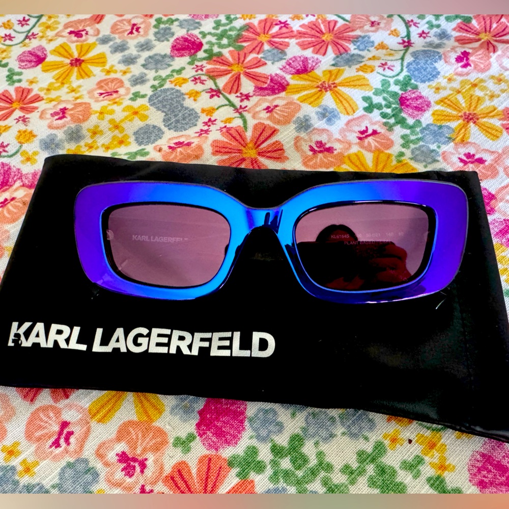 Karl Lagerfeld Iridescent Blue Purple Sunglasses